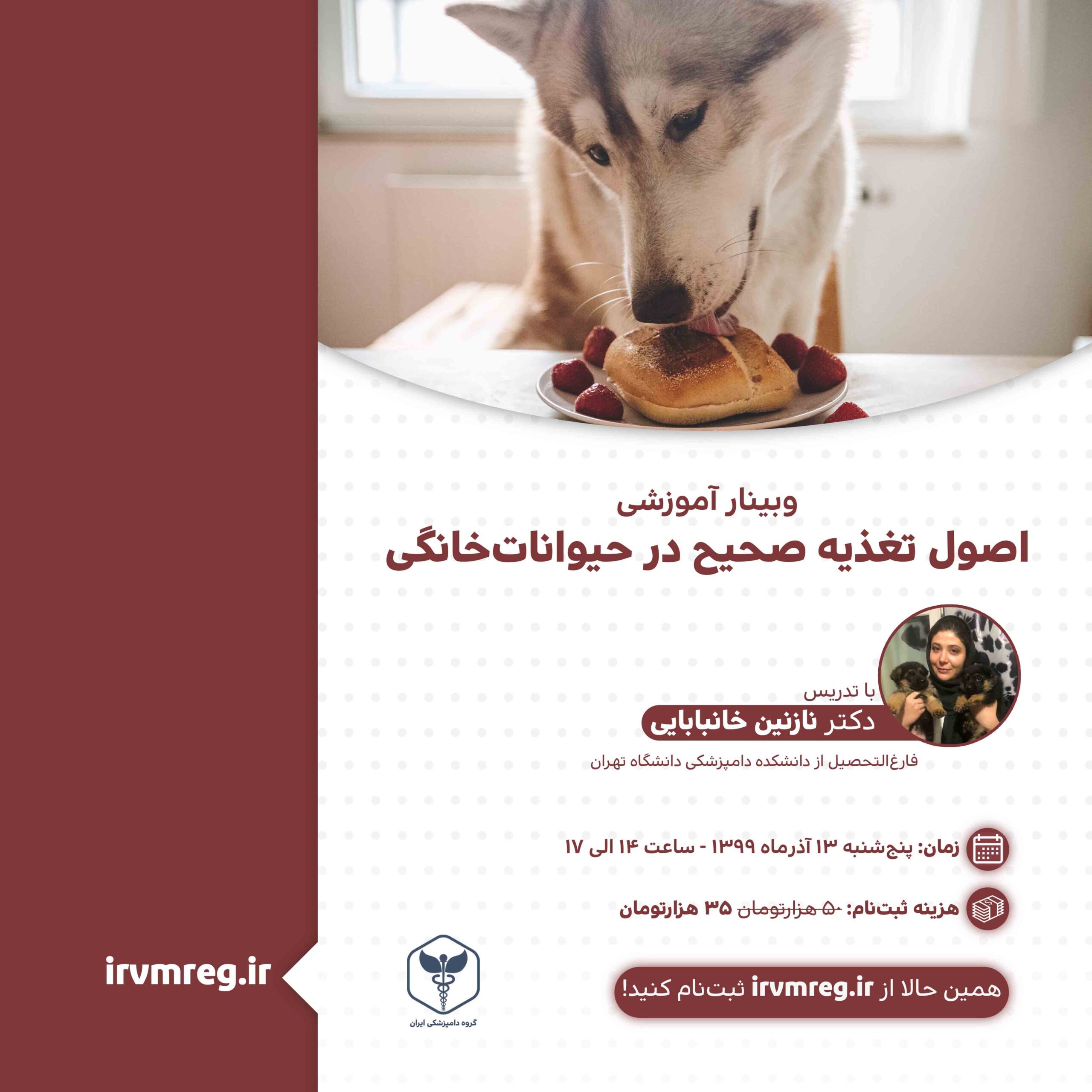 وبینار آموزشی اصول تغذیه صحیح در حیوانات‌خانگی