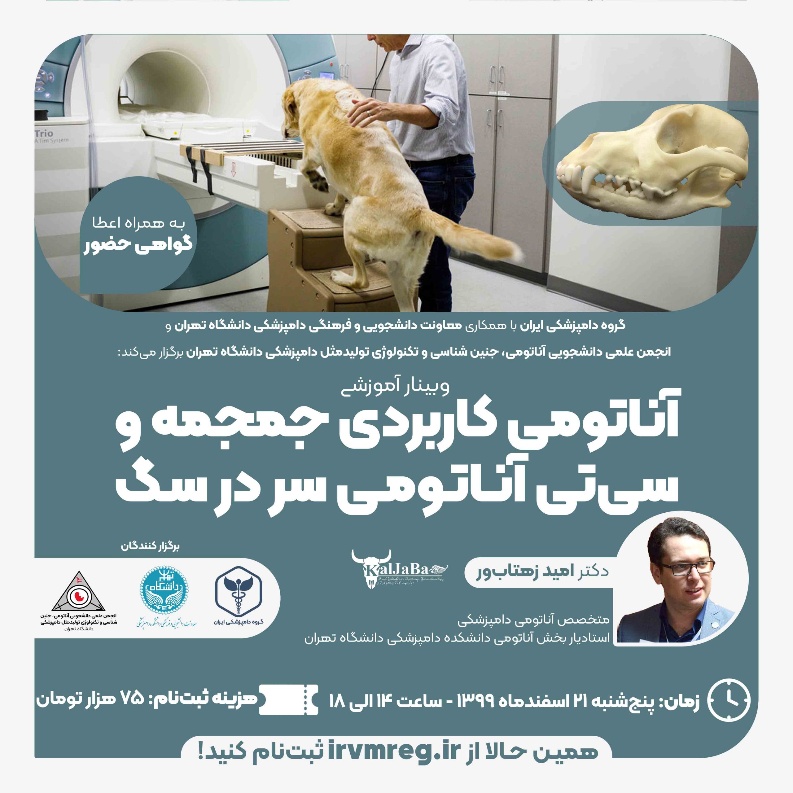 وبینار آموزشی آناتومی کاربردی جمجمه و سی‌تی آناتومی سر در سگ